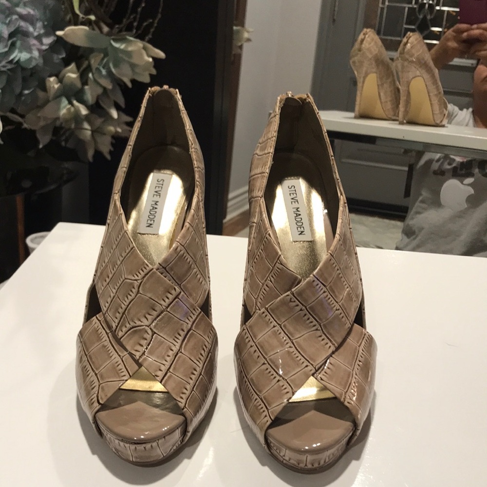 Steve Madden Croco Faux Leather High Heels 8.5 - Picture 2 of 5